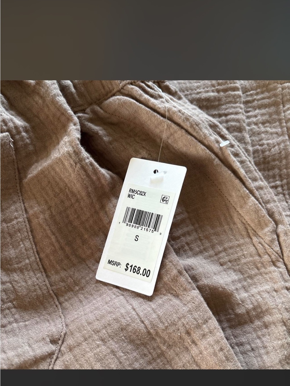 NWT Splendid Gauze Brown Wide Leg Pants Cotton Pull On Womens S Beach Coastal